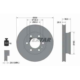 Jeu de 2 disques de frein avant TEXTAR 92301203