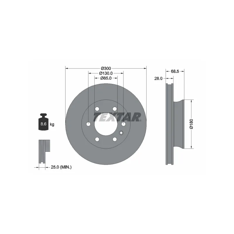 Jeu de 2 disques de frein avant TEXTAR 92301203