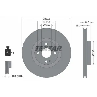 Jeu de 2 disques de frein avant TEXTAR 92301503