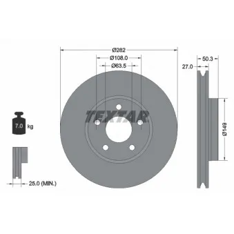 Jeu de 2 disques de frein avant TEXTAR 92303405