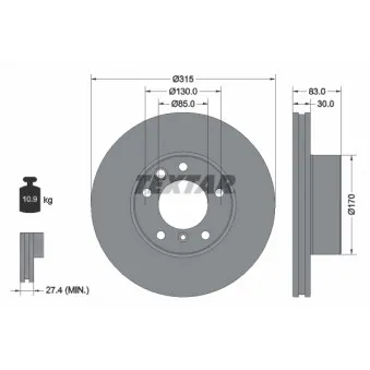 Jeu de 2 disques de frein avant TEXTAR