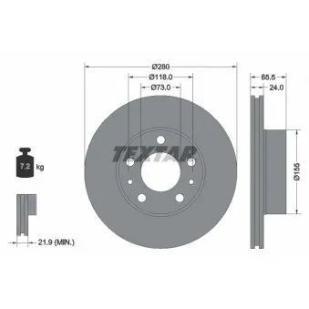 Jeu de 2 disques de frein avant TEXTAR 92305203