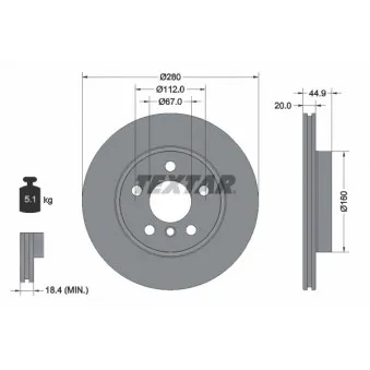 Jeu de 2 disques de frein avant TEXTAR