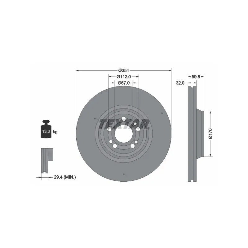 Jeu de 2 disques de frein avant TEXTAR 92306005