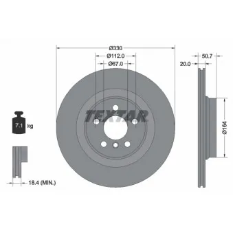 Jeu de 2 disques de frein arrière TEXTAR 92306805