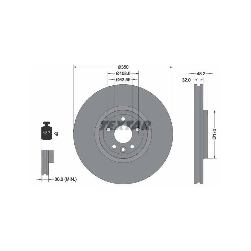 Jeu de 2 disques de frein avant TEXTAR 92308105