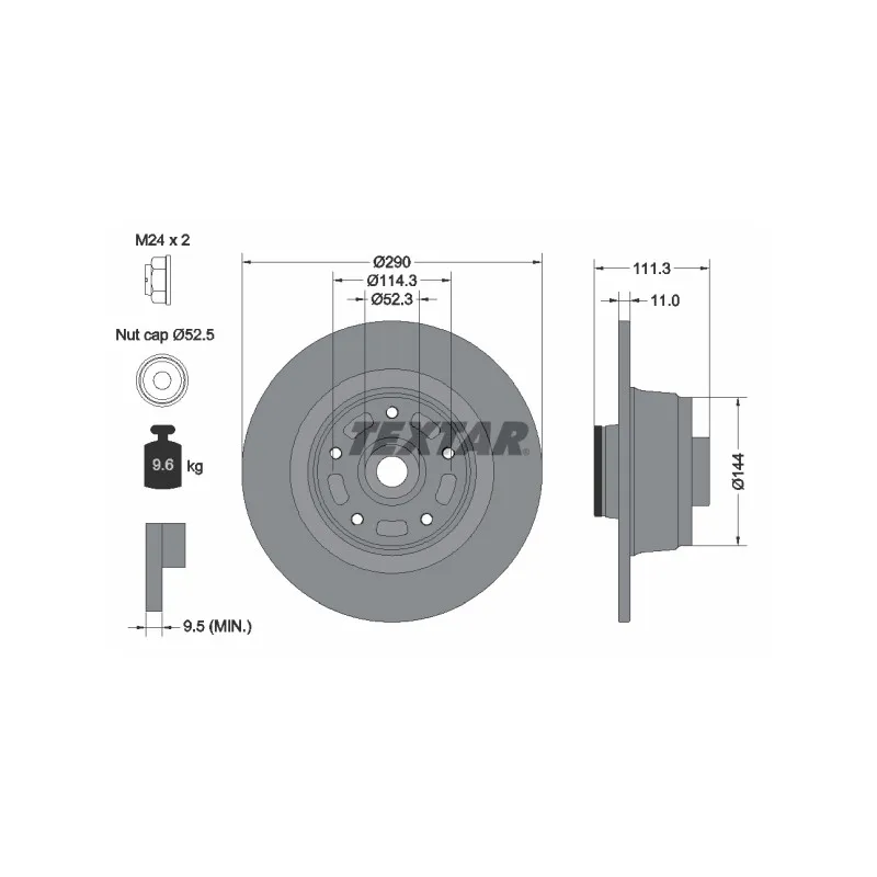 Jeu de 2 disques de frein avant TEXTAR 92309003