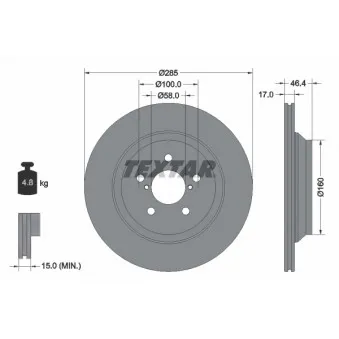 Jeu de 2 disques de frein arrière TEXTAR