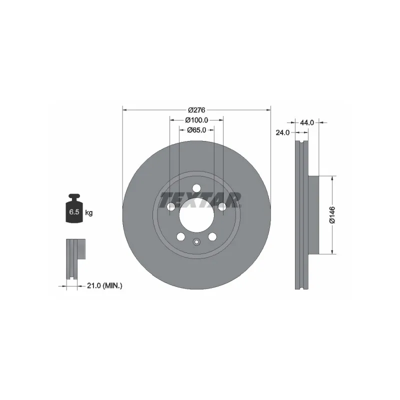 Jeu de 2 disques de frein avant TEXTAR 92313703