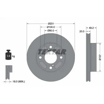 Jeu de 2 disques de frein avant TEXTAR 92314003