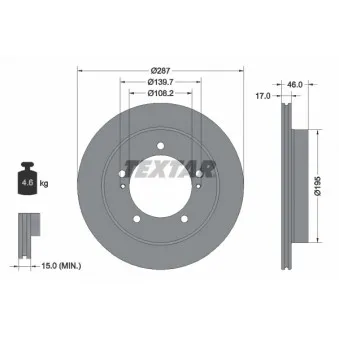 Jeu de 2 disques de frein avant TEXTAR 92314103
