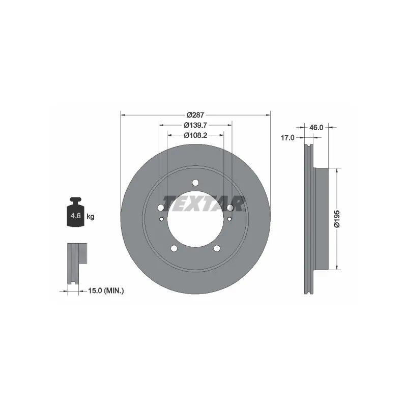 Jeu de 2 disques de frein avant TEXTAR 92314103