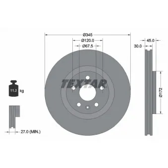 Jeu de 2 disques de frein avant TEXTAR 92314505
