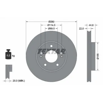 Jeu de 2 disques de frein avant TEXTAR 92314703