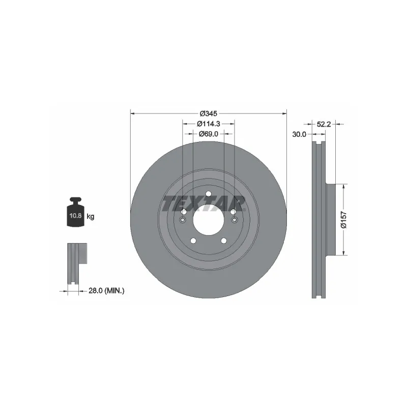 Jeu de 2 disques de frein avant TEXTAR 92315103
