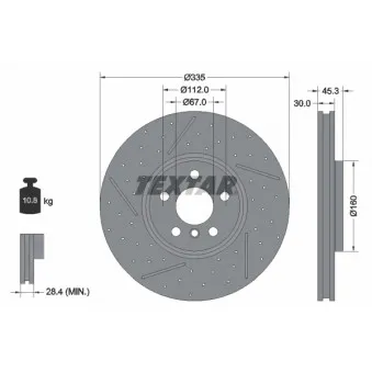 Jeu de 2 disques de frein avant TEXTAR 92317105