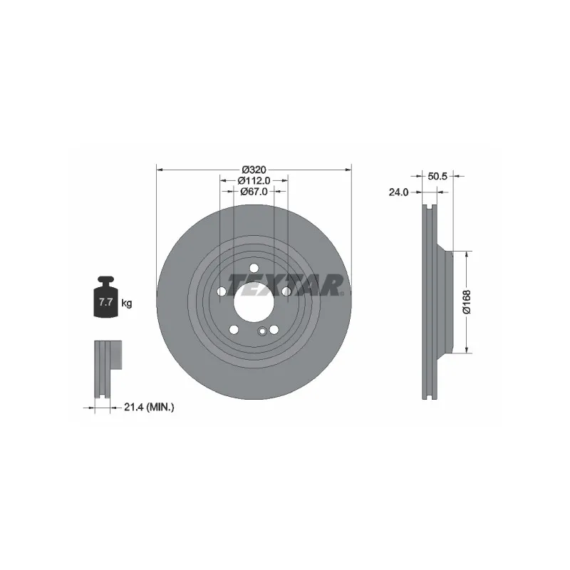 Jeu de 2 disques de frein arrière TEXTAR 92317305