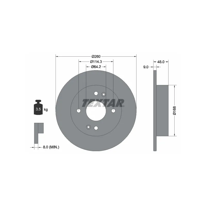 Jeu de 2 disques de frein avant TEXTAR 92320203