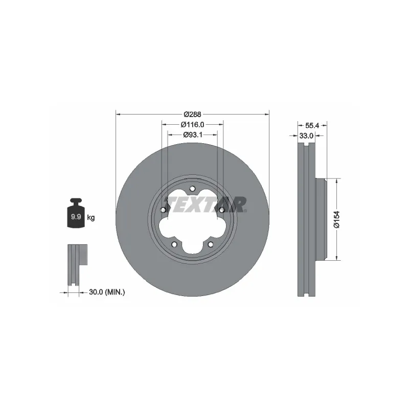 Jeu de 2 disques de frein avant TEXTAR 92320303