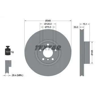 Disque de frein avant gauche TEXTAR 92320405