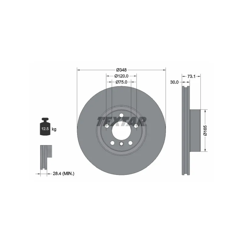 Disque de frein avant gauche TEXTAR 92320405