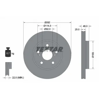 Jeu de 2 disques de frein avant TEXTAR 92321203