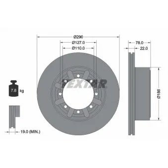Jeu de 2 disques de frein arrière TEXTAR 92322303