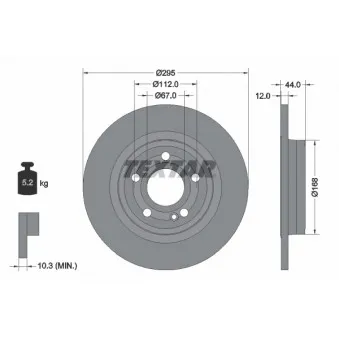 Jeu de 2 disques de frein arrière TEXTAR 92323203