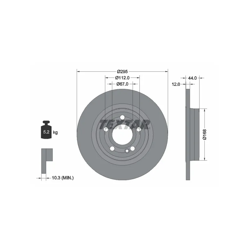 Jeu de 2 disques de frein arrière TEXTAR 92323203