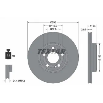 Jeu de 2 disques de frein avant TEXTAR 92323505