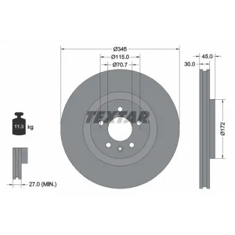 Jeu de 2 disques de frein avant TEXTAR 92323705
