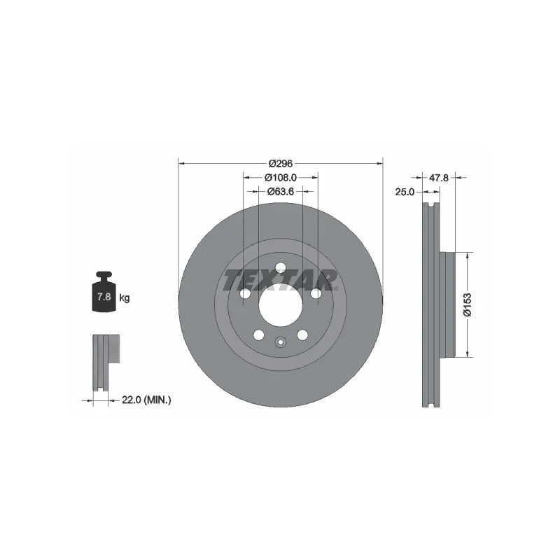 Jeu de 2 disques de frein avant TEXTAR 92323905
