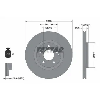 Jeu de 2 disques de frein avant TEXTAR 92324903