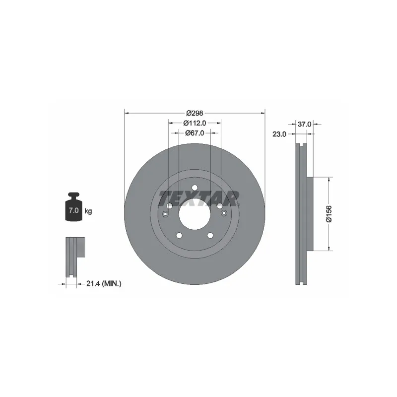 Jeu de 2 disques de frein avant TEXTAR 92324903
