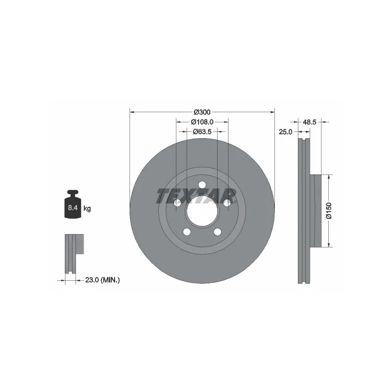 Jeu de 2 disques de frein avant TEXTAR 92326003