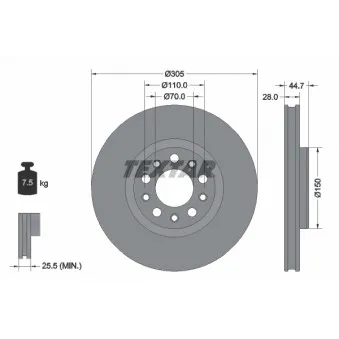 Jeu de 2 disques de frein avant TEXTAR 92326305