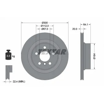 Jeu de 2 disques de frein avant TEXTAR 92326905