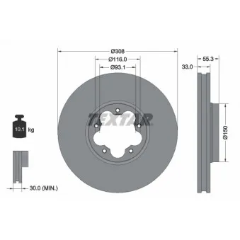 Jeu de 2 disques de frein avant TEXTAR