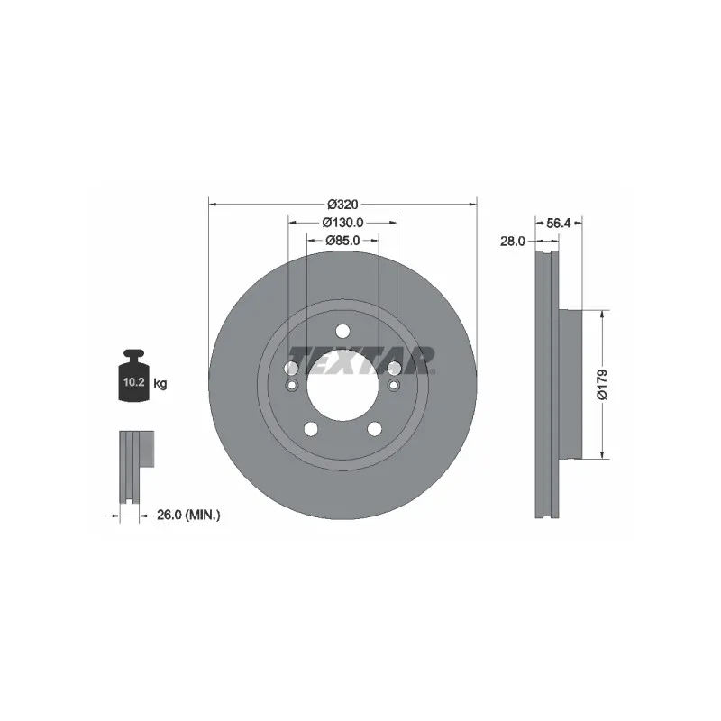 Jeu de 2 disques de frein avant TEXTAR 92332803