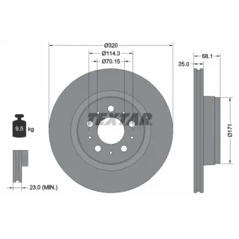 Jeu de 2 disques de frein avant TEXTAR