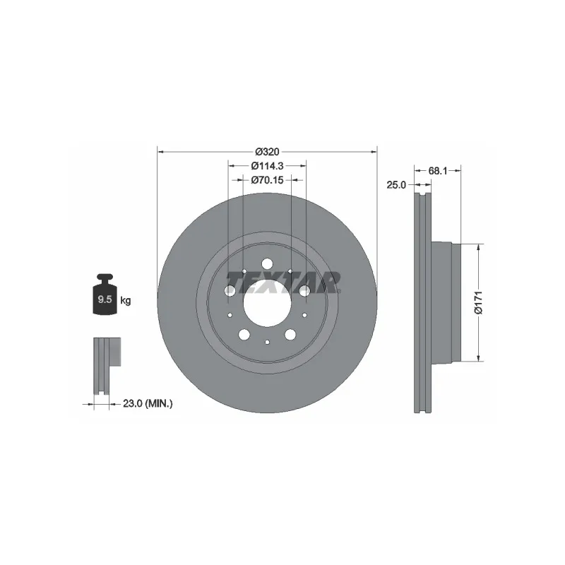 Jeu de 2 disques de frein avant TEXTAR 92333005