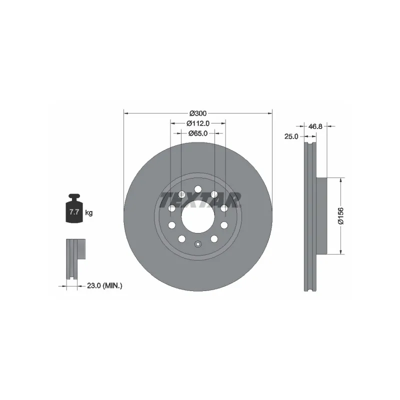 Jeu de 2 disques de frein avant TEXTAR 92333103