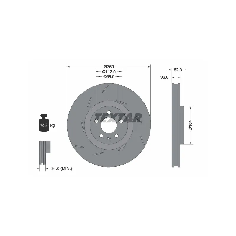 Disque de frein avant gauche TEXTAR 92334205