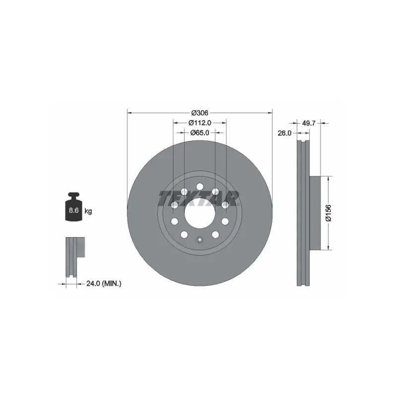 Jeu de 2 disques de frein avant TEXTAR 92334805