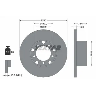 Jeu de 2 disques de frein avant TEXTAR 93012400