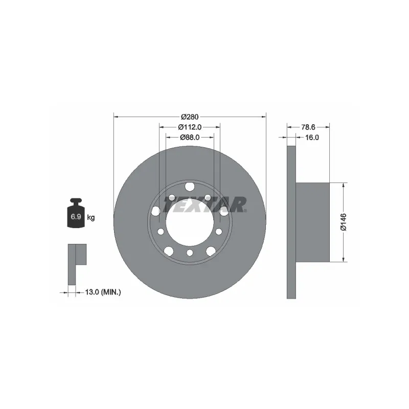 Jeu de 2 disques de frein avant TEXTAR 93012400