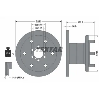 Jeu de 2 disques de frein avant TEXTAR 93042801