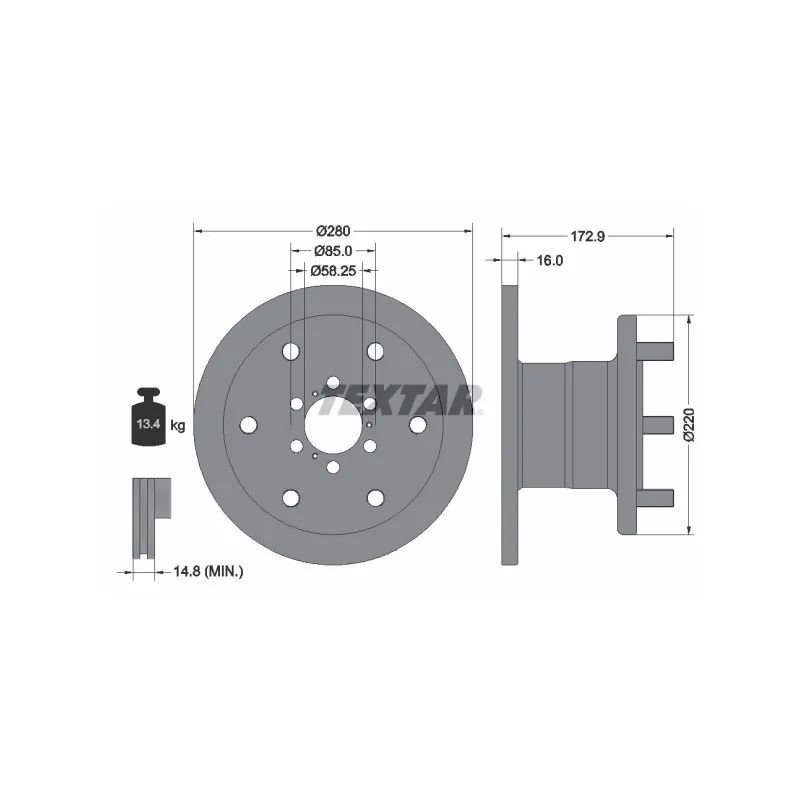 Jeu de 2 disques de frein avant TEXTAR 93042801