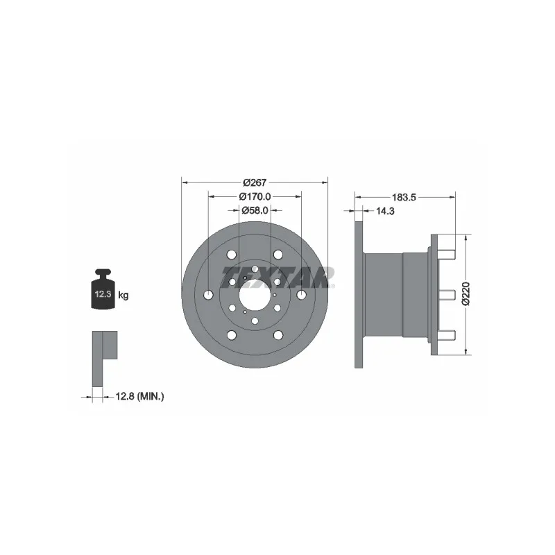 Jeu de 2 disques de frein avant TEXTAR 93084400