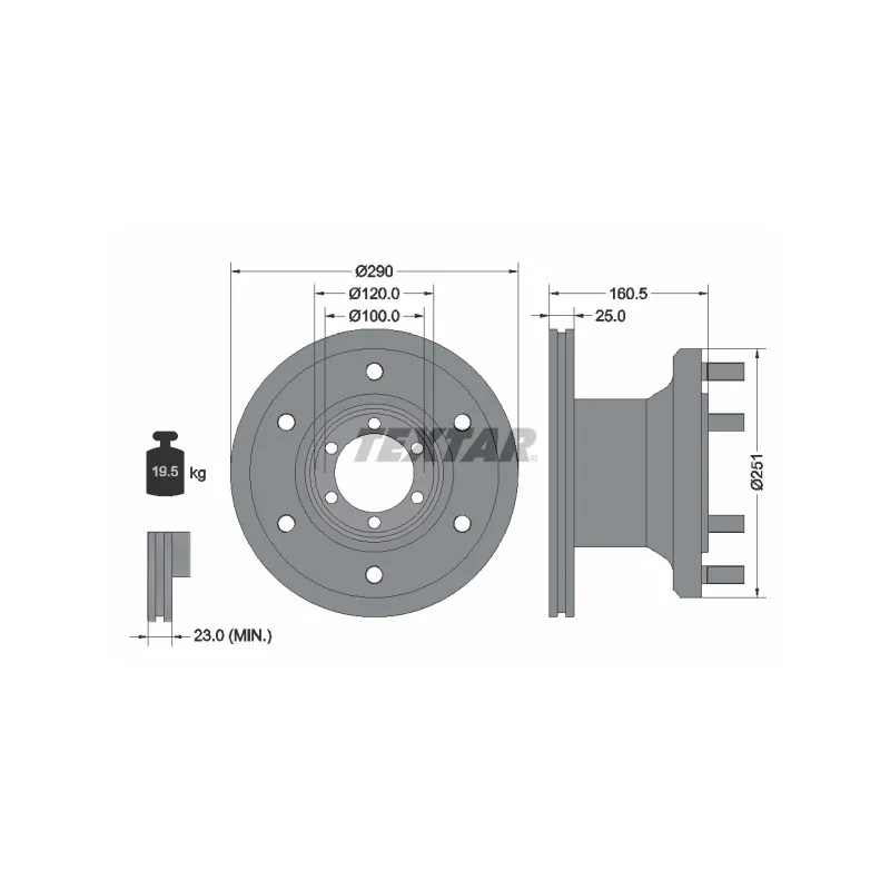 Jeu de 2 disques de frein avant TEXTAR 93084500